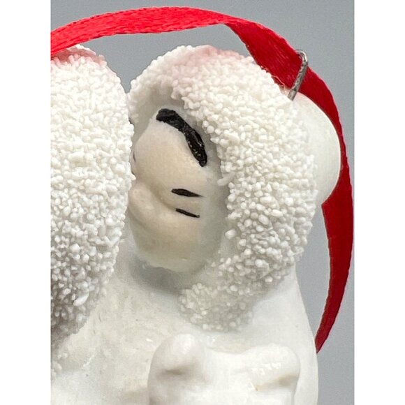Eskimos Rubbing Noses Kissing Porcelain Tree Ornament white Red Ribbon 3.5" Tall - Picture 8 of 9